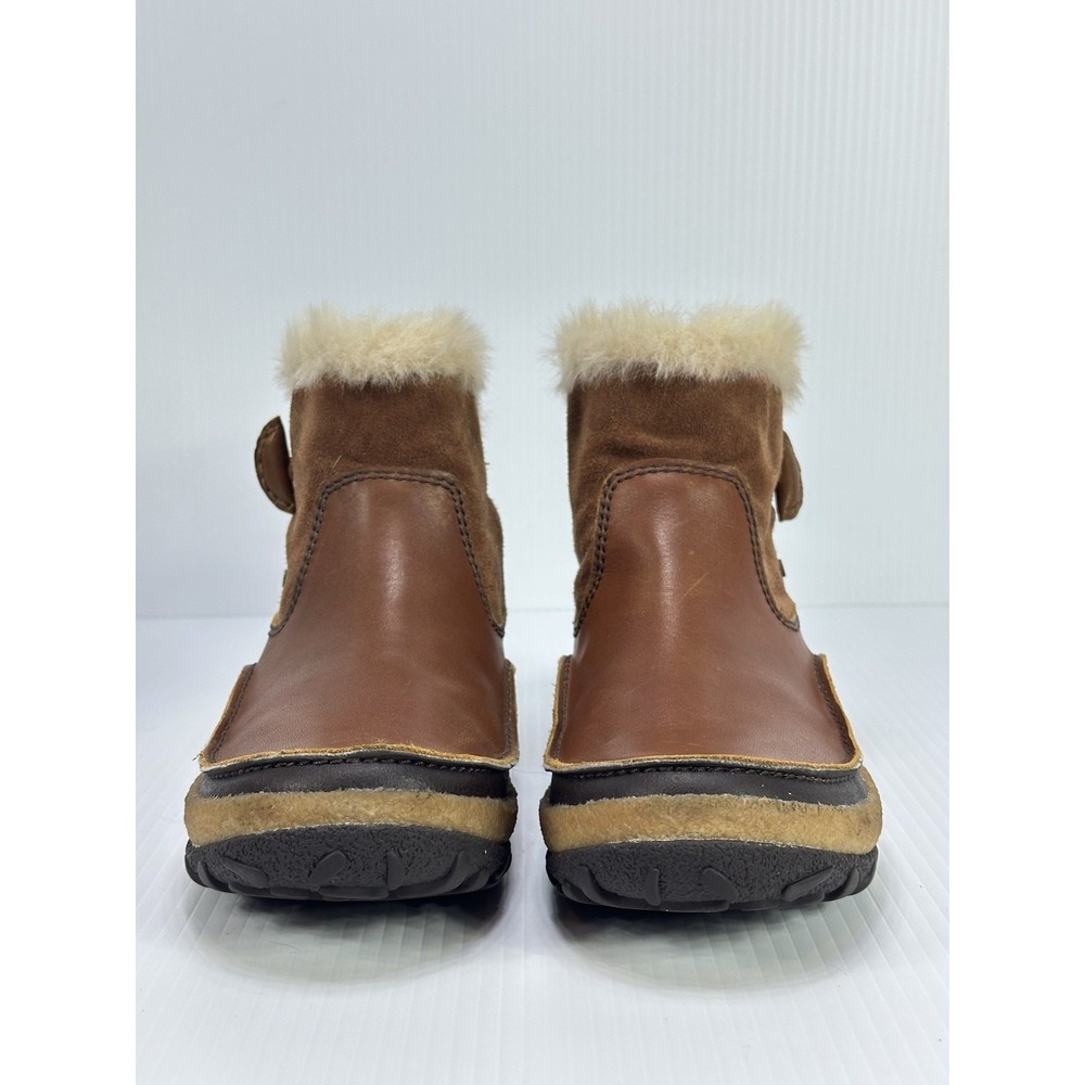 Merrell Tremblant J45932 Brown Leather Snow Boots Womens 7.5 Faux Fur Ankle Boot